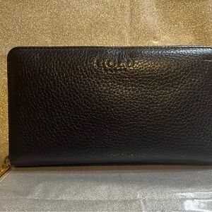 Coccinelle Black Leather Wallet with Gold Accents